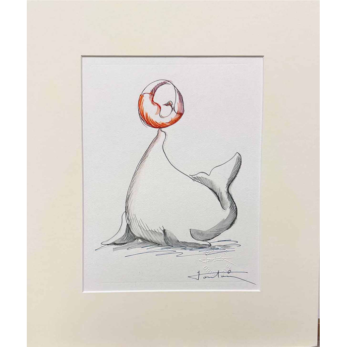 Dessin aquarellé du peintre sculpteur Jean Louis Toutain