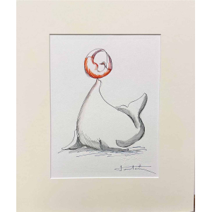 Dessin aquarellé du peintre sculpteur Jean Louis Toutain
