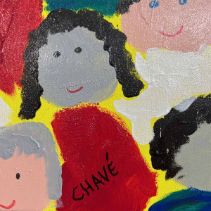 Tableau de l'artiste Chavé avec une multitude de personnages.