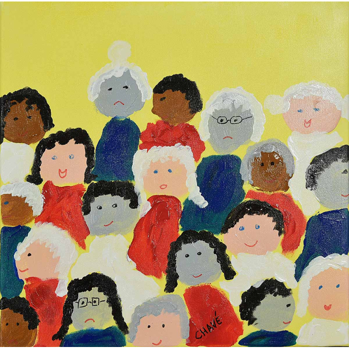 Tableau de l'artiste Chavé avec une multitude de personnages.
