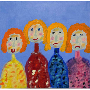 Tableau très coloré de l'artiste peintre Chavé