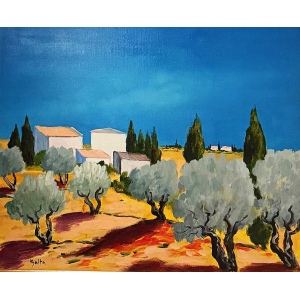 Tableau de Claude Balta. Les Oliviers