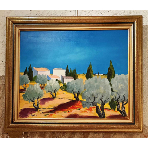 Tableau de Claude Balta. Les Oliviers
