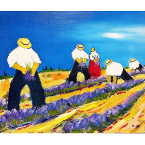 Coupeurs de lavande à Manosque en Provence